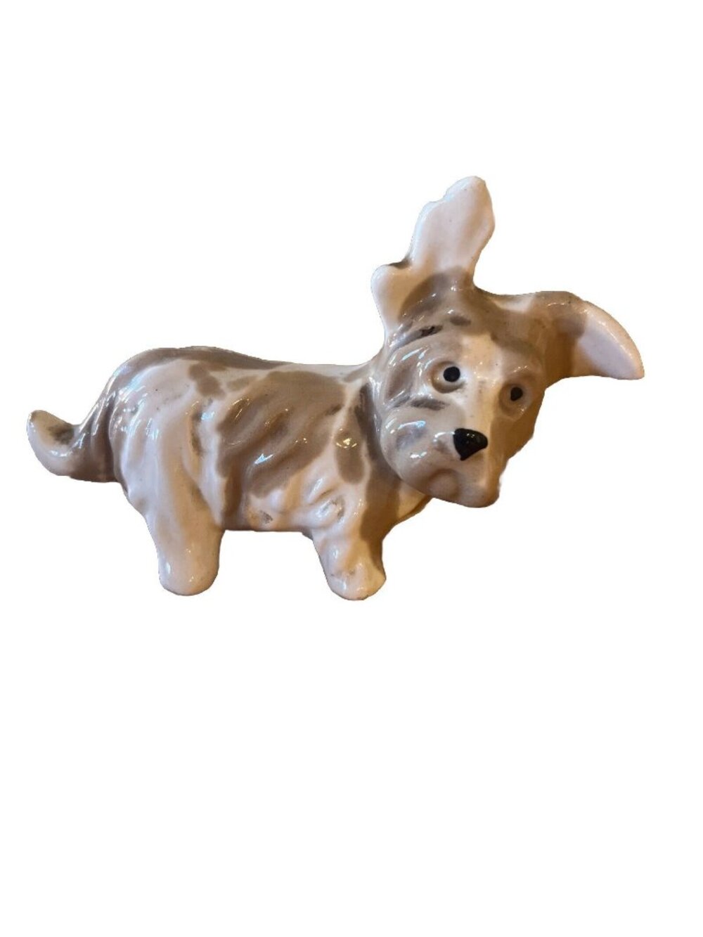 Vintage Jack Russell Terrier Porcelain Dog Figurine Brown And White